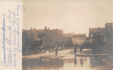RPPC Hamburg PA FLOOD Creek along Hamburg Savings Bank 1906 Photo Postcard picture