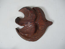 Vintage MCM Witco Style Angel Fish Wood Carved Tropical Tiki Wall Hanging picture