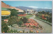 Laguna Beach California, Heisler Park Flowers Victor Hugo Inn, Vintage Postcard picture