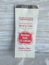 Vintage Meadow Gold Ice Cream Advertising Insulated Ice Cream Bag picture