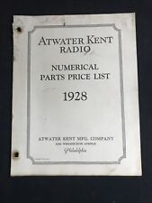 Atwater Kent Radio Numerical ￼ parts list 1928 picture