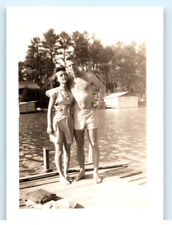 Vintage Photo 1947 Laguna Beach, Happy Couple on Docks ,3.5x2.5 picture