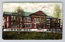 Cairo IL-Illinois, High School Building, Entrance, Vintage Postcard picture