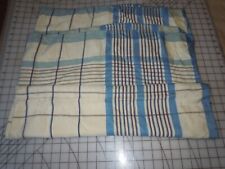 Vintage Card Table Linen Tablecloth Blue & Red Stripe picture