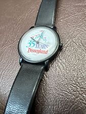 Vintage Disneyland 35 Years Lorus Analog Wrist Watch with Black Leather Band picture