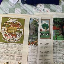 Lot 4 Vintage Linen  Calendar Kitchen Tea Towels/ picture