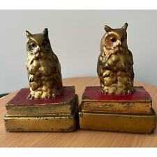 Antique Armor Bronze Owl Bookends  picture