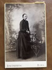 Cabinet Card Antique Photo Woman Full Body Bodil Hauschildt Ribe. Late 1800s picture