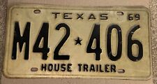 1969 Texas House Trailer License plate Texas embossed picture