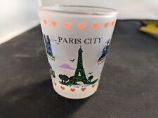 Paris City France Shot Glass -  Eiffel Tower Notre Dame Arc Triumph Seine Hearts picture