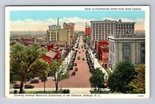 Raleigh NC-North Carolina, Aerial Fayetteville Street, Antique Vintage Postcard picture