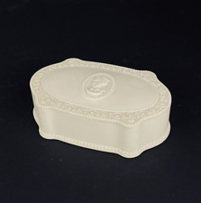 VINTAGE CELLULOID POWDER BOX VANITY CAMEO LUXOR FRENCH IVORY LADY POMPADOUR picture