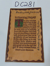 LEATHER POSTCARD C1907 A MORNING PRAYER ARTS AND CRAFTS HAND COLORED STEVENSON picture