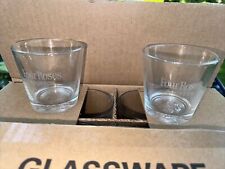 Four Roses KY Bourbon Whiskey Etched Glasses w/ Embossed Rose on Bottom Set Of 2 picture