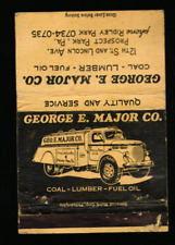 George E Major Co Prospect Park PA Coal Lumber Fuel Truck Vintage Matchbook picture