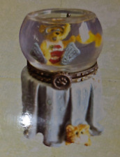 NEW Boyds Bears Uncle Bean's Treasure boxes Goldie's Fish Bowl w/Sushi McNibble picture