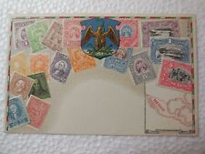 1909 MEXICO STAMPS & COAT OF ARMS POSTCARD  picture