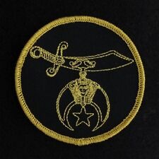Masonic Shriner Black & Gold Embroidered Emblem Patch (SP-4) picture