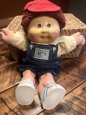 Cabbage Patch Kid Boy Doll Red Hair Brown Eyes Blue Jeans Overalls Vintage 83 picture