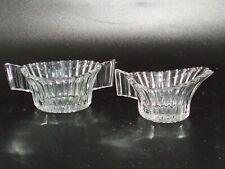 Vintage RIDGELEIGH by HEISEY Heavy Pressed Glass MINI CREAMER & OPEN SUGAR BOWL picture