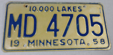 1958 Minnesota passenger car license plate picture