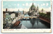 1904 GRUSS AUS (GREETINGS FROM)  BERLIN GERMANY EARLY UNDIVIDED  POSTCARD P3162 picture