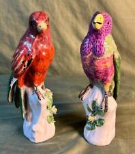 Pair of Two 2 Old Antique French Samson Art Porcelain Birds Figurine Statues Set picture