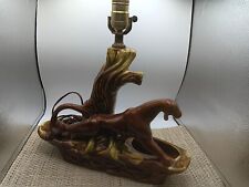 VINTAGE EC 1950S Mid-Century Brown & Gold, Panther/Puma/Cougar Lamp/Planter picture