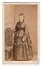 CIRCA 1870s CDV J. BOURENS YOUNG LADY IN FANCY DRESS METZ FRANCE picture