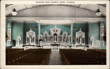 Interior Gesu Church Miami Florida ~ 1920s vintage postcard picture
