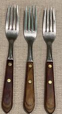 3 Pc Lot Washington Forge TOWN & COUNTRY Wood Stainless USA Dinner Forks 7 1/4