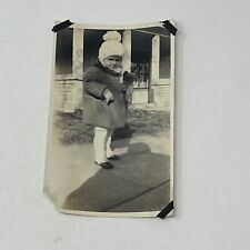1930's 1940's Young Girl With Teddy Bear Toddler Child Real Photo picture