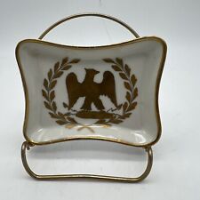 Rare Limoges Napoleonic Eagle Trinket/Pin Tray White With Gold Eagle/Trim picture