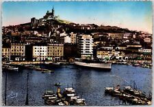 Marseille - Le Port Et Notre Dame De La Garde France Boats/Ships Postcard picture