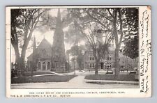 Greenfield MA-Massachusetts, Court House, Church, Antique Vintage Postcard picture