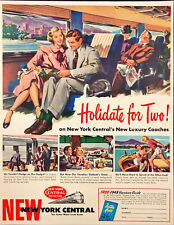 1948 New York Central Railway Holidate For Two Luxury Coaches Vintage Print Ad picture