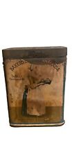 Antique Vintage 1906 Walter Baker  1/2 Lb Bakers Breakfast Cocoa Tin Mass. USA picture