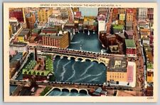 New York, Rochester - Genesee River Flowing Through The Heart - Vintage Postcard picture