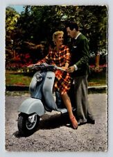 Lambretta Moped, Scooter, Moto - Romantic Couple Postcard picture