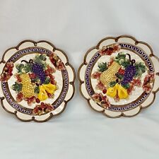 Two Fitz and Floyd 1995 Omnibus Thanksgiving Dessert Plates picture