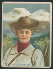 1910 T118 HASSAN WORLD'S GREATEST EXPLORERS MISS ANNIE S. PECK CARD VG picture