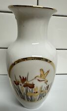 Vintage Porcelain Vase Art Of Chokin Hummingbird & Orchid picture