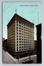 Seattle WA-Washington, Alaska Building, Antique, Vintage c1909 Souvenir Postcard picture