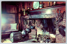 c1960s Old Kitchen Fireplace Wayside Inn South Sudbury MA Vintage Postcard picture
