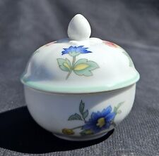 Vintage HEINRICH Germany Porcelain Round TRINKET * PILL BOX Floral picture