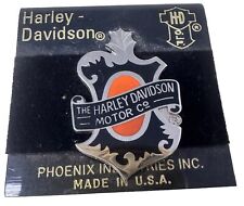 Vtg Harley Davisdon Motor Oak Leaf Shield Pin Silver Tone Phoenix Industries USA picture