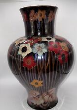 Zsolnay Eosineous Hungary Iridescent Ceramic Hand Painted Floral Vase Signed & # picture