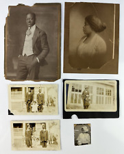 African American Early 1900s or before Black & White Old Photo Lot 6 Same Family picture