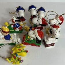 Vintage Whitman's Snoopy Woodstock Peanuts Christmas Ornaments PVC Lot Of 10 picture
