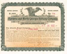 Marietta and North Georgia Railway - $1,000 First Mortgage Consolidated Bond - R picture